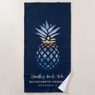 Toalla De Playa Bachelorette Weekend Seaside Fiesta Pineapple