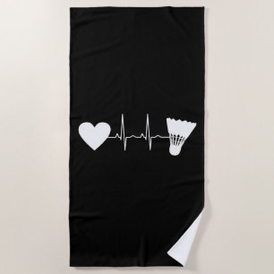 Toalla De Playa Badminton Ball Heartbeat