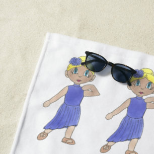 Toalla De Playa Bailarín lirico moderno vestido púrpura bailando R