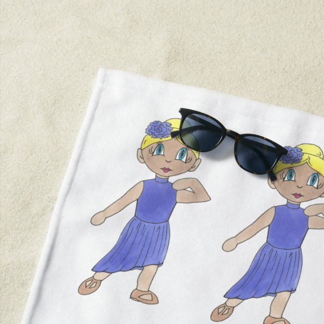 Toalla De Playa Bailarín lirico moderno vestido púrpura bailando R (In situ)