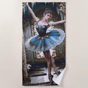 Toalla De Playa Bailarina de ballet en tutu azul