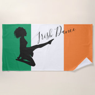Toalla De Playa Bailarina irlandesa y bandera de Irlanda baile sua