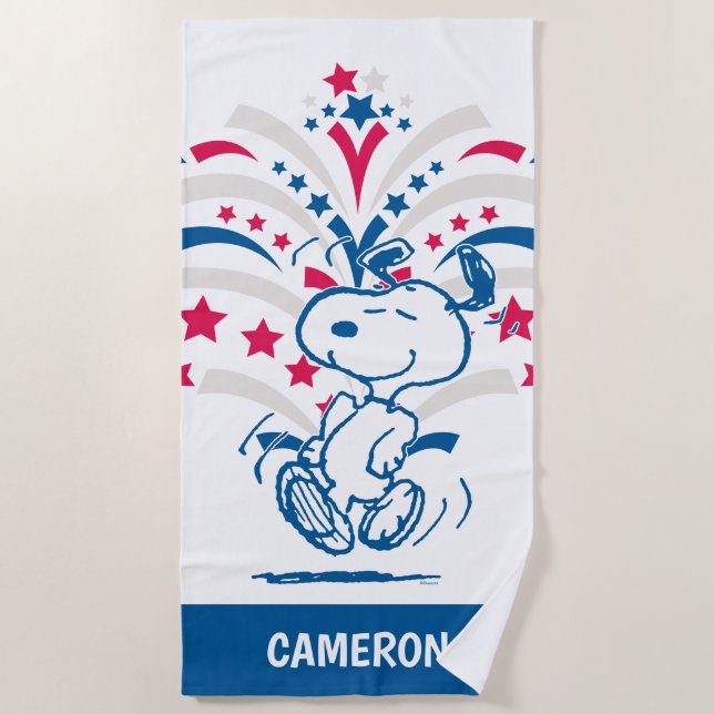 Toalla De Playa Baile Snoopy 4 de Julio (Anverso)