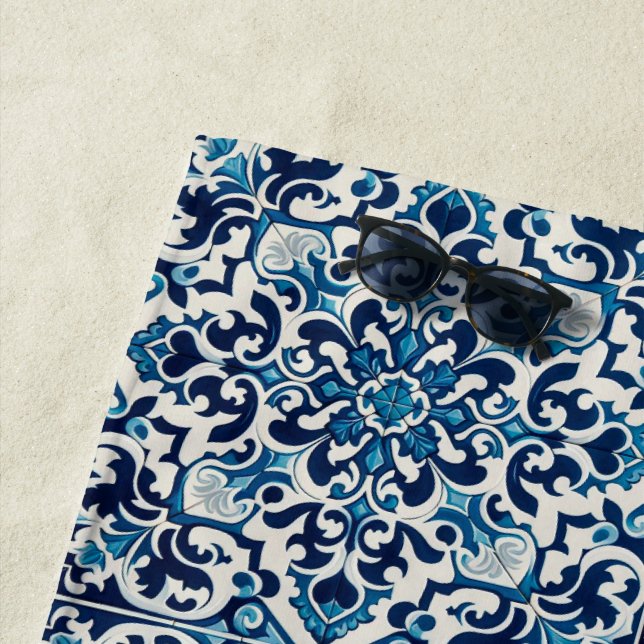 Toalla De Playa Baldosa azul portuguesa (In situ)