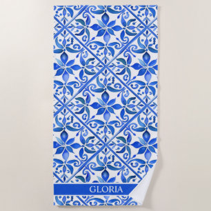 Toalla De Playa Baldosas azules azules azulejos españoles regalos