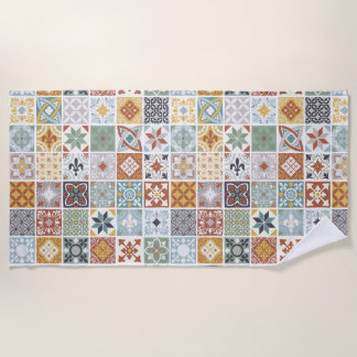 Toalla De Playa Baldosas mediterráneas