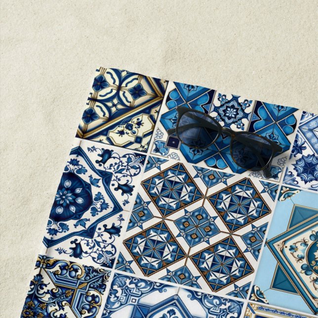 Toalla De Playa Baldosas mediterráneas, portuguesas, azulejo, mall (In situ)