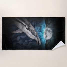 Toalla De Playa Ballenas A La Luz De La Luna