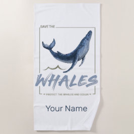 Toalla De Playa Ballenas y acuarelas oceánicas Cetacean