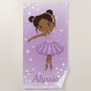 Toalla De Playa Ballerina Americana Africana Purple Tutu Beach Toa