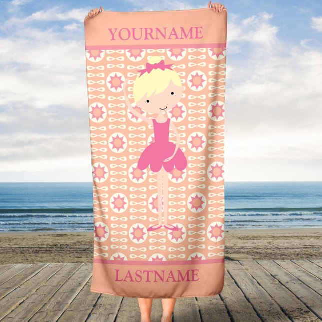 Toalla De Playa Ballerina rosa personalizada (Subido por el creador)