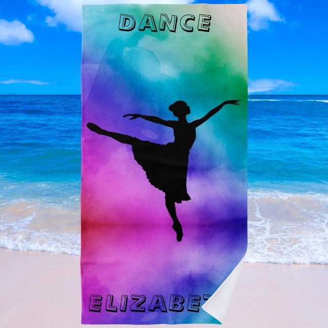 Toalla De Playa Ballerina Watercolor (Subido por el creador)