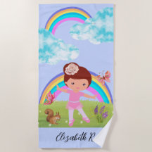 Ballerina Woodland Friends Beach Towell