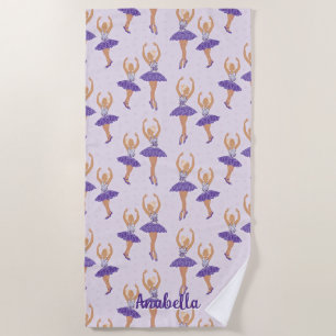 Toalla De Playa Ballet escandinavo Ballerina Personalizado