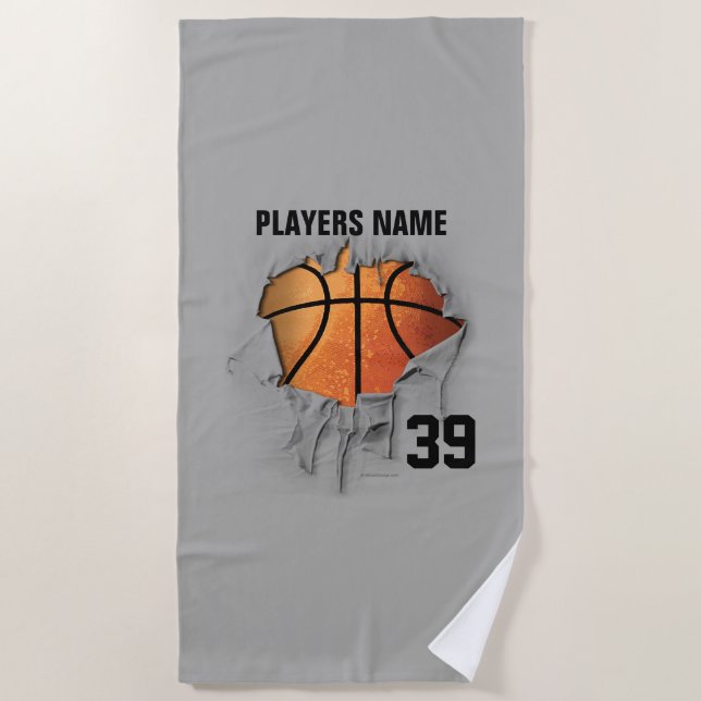 Toalla De Playa Baloncesto desgarrado (Anverso)