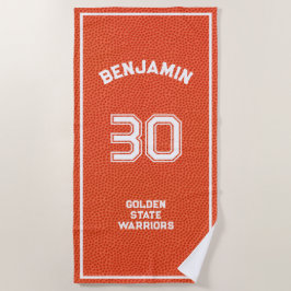 Toalla De Playa Baloncesto Personalizado Textura Naranja