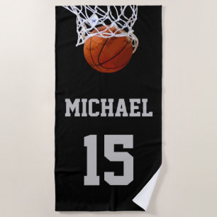 Toalla De Playa Baloncesto Su Nombre