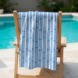 Toalla De Playa Bambooey Franja de Bambú en Porcelana Azul