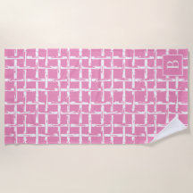 Bambú Preppy – Monograma Costero Rosa 
