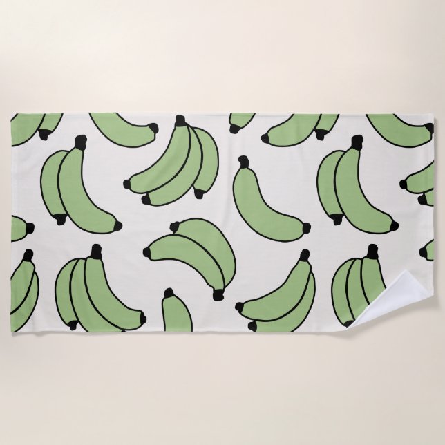 Toalla De Playa Banana Parade Sage Green (Anverso)