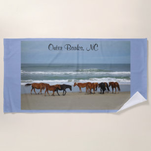 Toalla De Playa Bancos exteriores de caballos salvajes