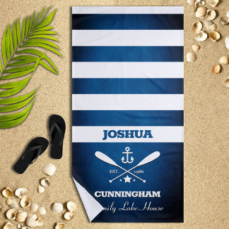 Toalla De Playa Bandas azules de la Marina