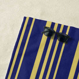 Toalla De Playa Bandas de oro y navío con estampado
