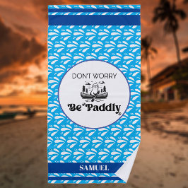 Toalla De Playa Bandas de patrón de agua azul Retro Canoa Otter Na