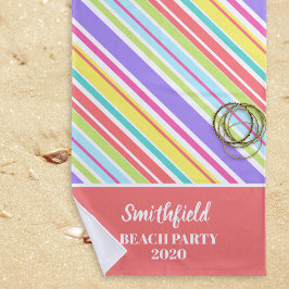 Toalla De Playa Bandas multicoloreadas personalizadas