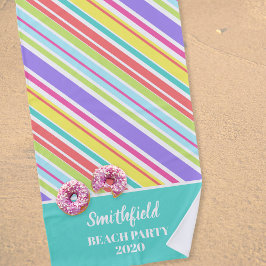 Toalla De Playa Bandas multicoloreadas personalizadas