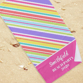 Toalla De Playa Bandas multicoloreadas personalizadas