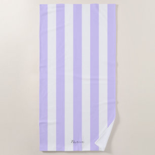Toalla De Playa Bandas verticales gruesas Pastel Nombre Lilac Raya