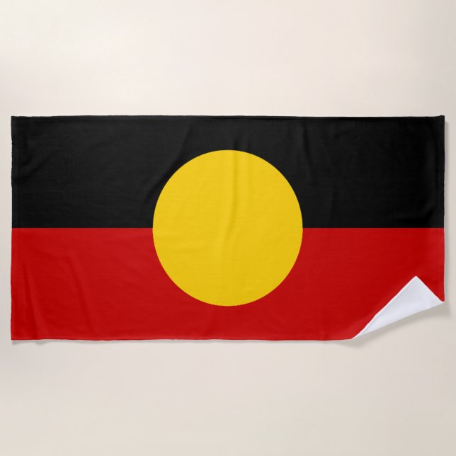 Toalla De Playa Bandera aborigen de Australia (Anverso)