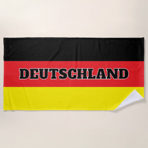 Toalla De Playa Bandera alemana de Alemania personalizada grande