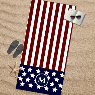 Toalla De Playa Bandera americana Bandera Azul Blanco Rojo