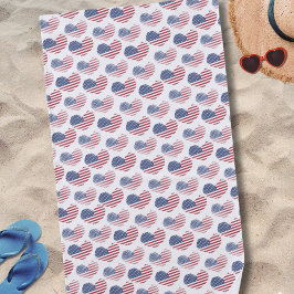 Toalla De Playa Bandera Americana Rojo Blanco Azul Patriótico