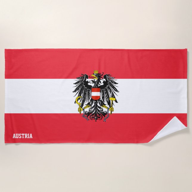 Toalla De Playa Bandera austriaca espléndida patriótica (Anverso)