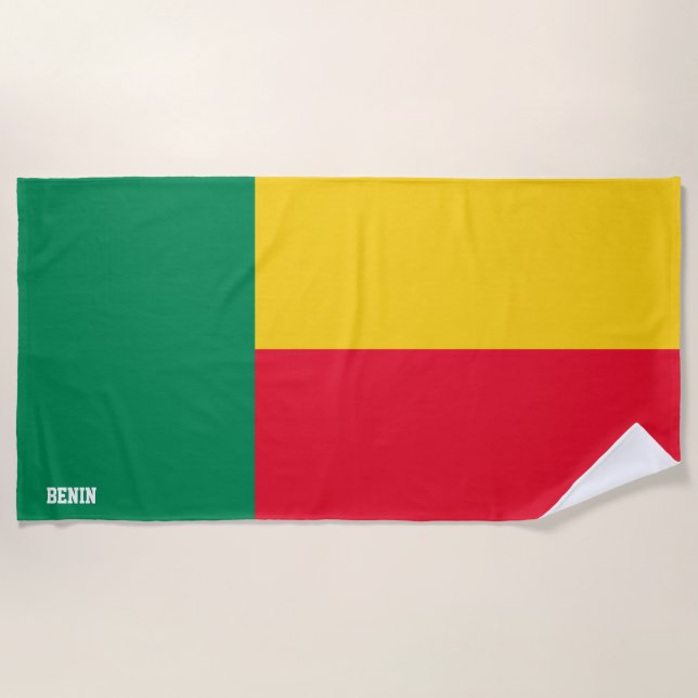 Toalla De Playa Bandera Benín espléndida Patriótica (Anverso)