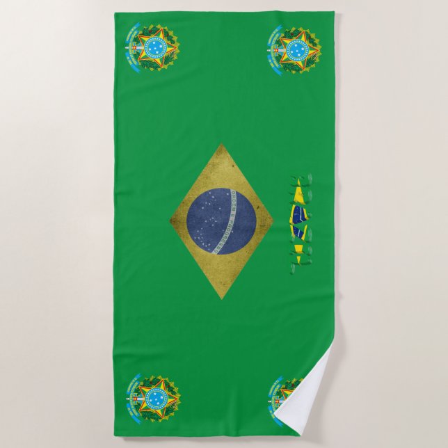 Toalla De Playa Bandera brasileña (Anverso)