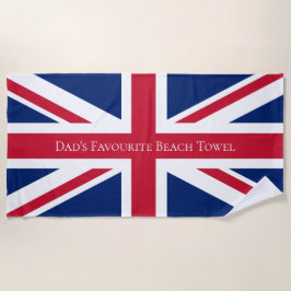 Toalla De Playa Bandera británica del Sindicato de Papá personaliz