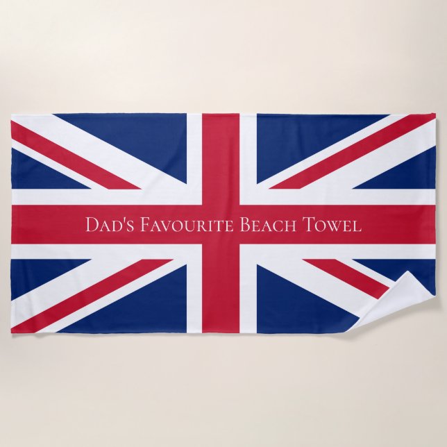 Toalla De Playa Bandera británica del Sindicato de Papá personaliz (Anverso)
