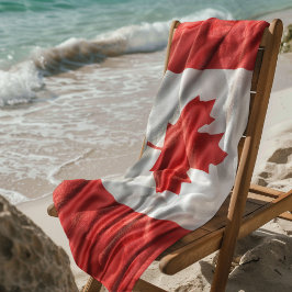 Toalla De Playa Bandera canadiense de aspecto satinado