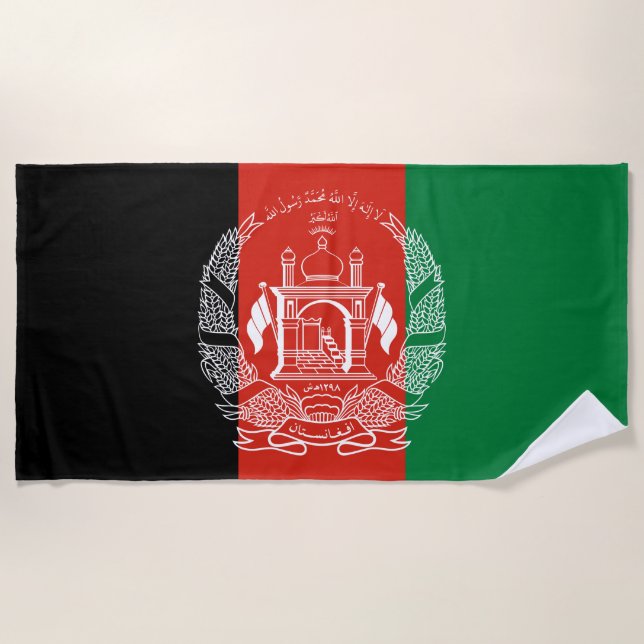Toalla De Playa Bandera de Afganistán (Anverso)