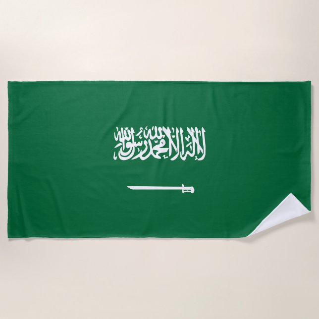 Toalla De Playa Bandera de Arabia Saudita (Anverso)