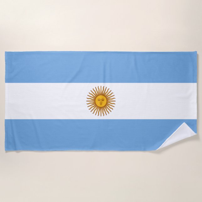 Toalla De Playa Bandera de Argentina (Anverso)