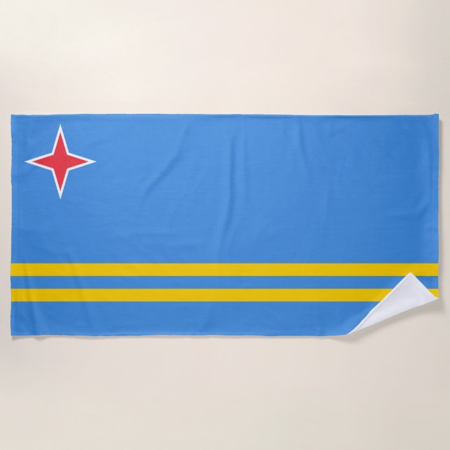 Toalla De Playa Bandera de Aruba (Anverso)