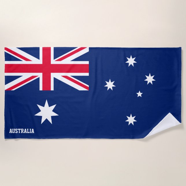 Toalla De Playa Bandera de Australia espléndida patriótica (Anverso)