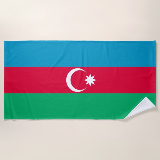 Toalla De Playa Bandera de Azerbaiyán Patriótica (Anverso)