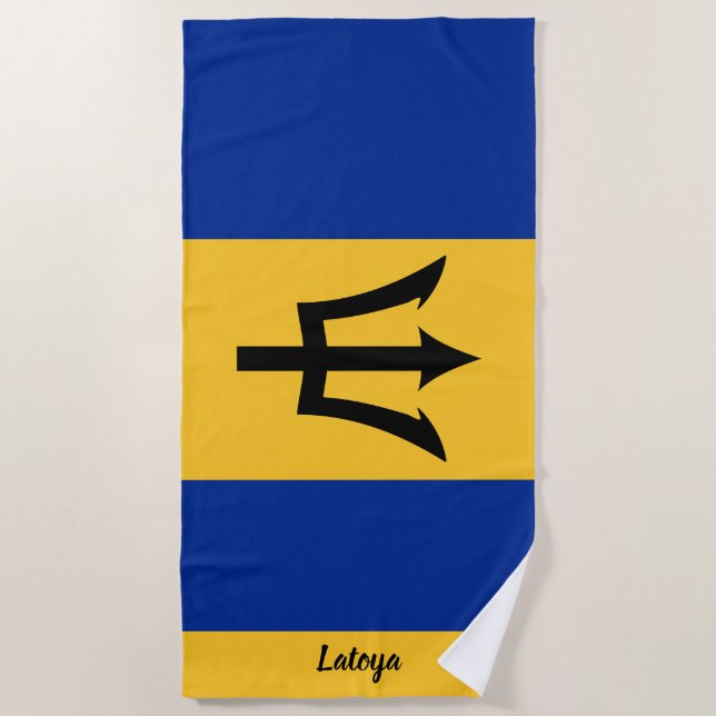 Toalla De Playa Bandera de Barbados (Anverso)
