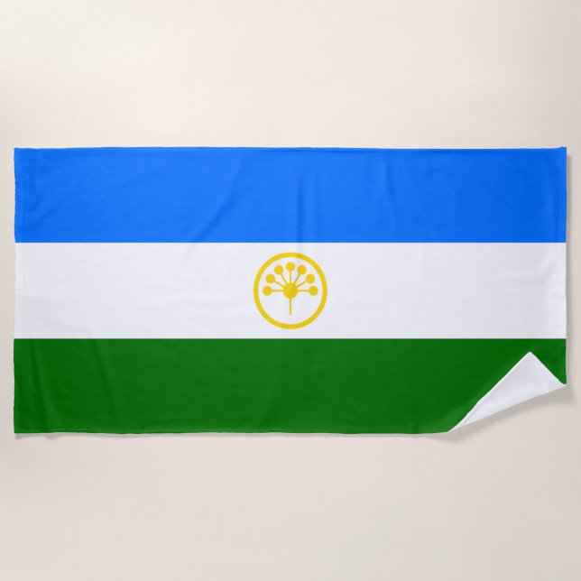 Toalla De Playa Bandera de Baskortostán Patriótico (Anverso)